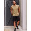 Runcati Men’s Sleeveless Tank Tops Crewneck Casual Workout Gym Cut Off Muscle Fit T Shirt(Khaki)