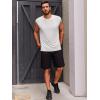 Runcati Men’s Sleeveless Tank Tops Crewneck Casual Workout Gym Cut Off Muscle Fit T Shirt(White)