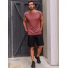 Runcati Men’s Sleeveless Tank Tops Crewneck Casual Workout Gym Cut Off Muscle Fit T Shirt(Wine Red)
