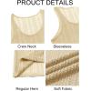 Runcati Mens Sleeveless Tank Tops Knitted Crochet See Through Hollow Out T-Shirts Muscle Summer Beach Hippie Shirts(Beige)