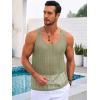 Runcati Mens Sleeveless Tank Tops Knitted Crochet See Through Hollow Out T-Shirts Muscle Summer Beach Hippie Shirts(Mint)