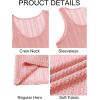 Runcati Mens Sleeveless Tank Tops Knitted Crochet See Through Hollow Out T-Shirts Muscle Summer Beach Hippie Shirts(Pink)