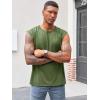 Runcati Mens Sleeveless Tank Tops Workout Cut Off Shirt Athletic Muscle Gym T Shirts(Army Green)