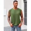 Runcati Mens Sleeveless Tank Tops Workout Cut Off Shirt Athletic Muscle Gym T Shirts(Army Green)
