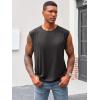 Runcati Mens Sleeveless Tank Tops Workout Cut Off Shirt Athletic Muscle Gym T Shirts(Black)