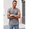 Runcati Mens Sleeveless Tank Tops Workout Cut Off Shirt Athletic Muscle Gym T Shirts(Dark Gray)