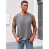 Runcati Mens Sleeveless Tank Tops Workout Cut Off Shirt Athletic Muscle Gym T Shirts(Dark Gray)
