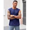Runcati Mens Sleeveless Tank Tops Workout Cut Off Shirt Athletic Muscle Gym T Shirts(Navy)