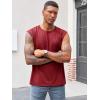 Runcati Mens Sleeveless Tank Tops Workout Cut Off Shirt Athletic Muscle Gym T Shirts(Wine Red)