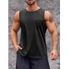 Runcati Mens Sleeveless Workout Tank Tops Athletic Muscle Gym T Shirts with Pockets(Black)