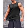 Runcati Mens Sleeveless Workout Tank Tops Athletic Muscle Gym T Shirts with Pockets(Black)