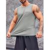Runcati Mens Sleeveless Workout Tank Tops Athletic Muscle Gym T Shirts with Pockets(Grey)