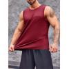 Runcati Mens Sleeveless Workout Tank Tops Athletic Muscle Gym T Shirts with Pockets(Wine Red)