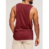 Runcati Mens Workout Tank Tops Sleeveless Shirt Muscle Gym Bodybuilding Fitness Training Loose Fit T Shirts(Burgundy)