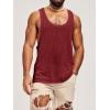 Runcati Mens Workout Tank Tops Sleeveless Shirt Muscle Gym Bodybuilding Fitness Training Loose Fit T Shirts(Burgundy)