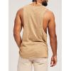 Runcati Mens Workout Tank Tops Sleeveless Shirt Muscle Gym Bodybuilding Fitness Training Loose Fit T Shirts(Khaki)