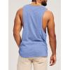 Runcati Mens Workout Tank Tops Sleeveless Shirt Muscle Gym Bodybuilding Fitness Training Loose Fit T Shirts(Sky Blue)