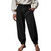 Runcati Mens Medieval Pirate Pants Renaissance Viking Knicker Colonial Halloween Cotton Gothic Costume Trousers(Black)