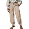 Runcati Mens Medieval Pirate Pants Renaissance Viking Knicker Colonial Halloween Cotton Gothic Costume Trousers(Light Khaki)