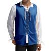 Runcati Mens Medieval Renaissance Vest Pirate Gothic Halloween Costume Suede Lace Up Reversible Waistcoat(Blue)