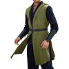 Runcati Mens Renaissance Costume Hooded Surcoat Medieval Knight Sleeveless Tunic Tops Tabard Viking Holloween Cloak(Army Green)
