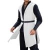 Runcati Mens Renaissance Costume Hooded Surcoat Medieval Knight Sleeveless Tunic Tops Tabard Viking Holloween Cloak(White)
