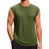 Runcati Men’s Sleeveless Tank Tops Crewneck Casual Workout Gym Cut Off Muscle Fit T Shirt(Army Green)