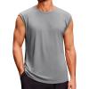 Runcati Men’s Sleeveless Tank Tops Crewneck Casual Workout Gym Cut Off Muscle Fit T Shirt(Grey)