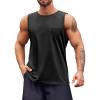Runcati Mens Sleeveless Workout Tank Tops Athletic Muscle Gym T Shirts with Pockets(Black)
