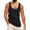 Runcati Mens Workout Tank Tops Sleeveless Shirt Muscle Gym Bodybuilding Fitness Training Loose Fit T Shirts(Black)
