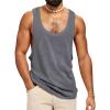 Runcati Mens Workout Tank Tops Sleeveless Shirt Muscle Gym Bodybuilding Fitness Training Loose Fit T Shirts(Dark Grey)
