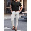 Mens Casual Slim Fit Basic Tops Short Sleeve Shirt Turtleneck T Shirts Rib Knitted Stretch Pullover Sweater(01 Black)