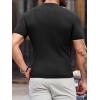 Mens Casual Slim Fit Basic Tops Short Sleeve Shirt Turtleneck T Shirts Rib Knitted Stretch Pullover Sweater(01 Black)