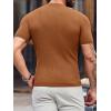 Mens Casual Slim Fit Basic Tops Short Sleeve Shirt Turtleneck T Shirts Rib Knitted Stretch Pullover Sweater(01 Brown)
