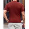 Mens Casual Slim Fit Basic Tops Short Sleeve Shirt Turtleneck T Shirts Rib Knitted Stretch Pullover Sweater(01 Wine Red)
