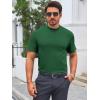 Mens Mock Turtleneck T Shirts Short Sleeve Cotton Basic Undershirt Relaxed Fit Lightweight Solid Pullover Tops(Army Green)