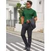 Mens Mock Turtleneck T Shirts Short Sleeve Cotton Basic Undershirt Relaxed Fit Lightweight Solid Pullover Tops(Army Green)