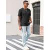 Runcati Men’s Casual T-Shirts Short Sleeve Crew Neck Summer Stretchy Shirt Textured Jacquard Tops(Black)