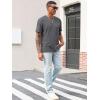 Runcati Men’s Casual T-Shirts Short Sleeve Crew Neck Summer Stretchy Shirt Textured Jacquard Tops(Dark Grey)