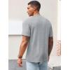 Runcati Men’s Casual T-Shirts Short Sleeve Crew Neck Summer Stretchy Shirt Textured Jacquard Tops(Grey)