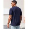 Runcati Men’s Casual T-Shirts Short Sleeve Crew Neck Summer Stretchy Shirt Textured Jacquard Tops(Navy)