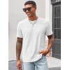Runcati Men’s Casual T-Shirts Short Sleeve Crew Neck Summer Stretchy Shirt Textured Jacquard Tops(White)