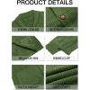 Runcati Mens Shawl Collar Cardigan Sweater Cable Knit Button Down Winter Chunky Sweaters with Pockets(Army Green)