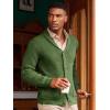Runcati Mens Shawl Collar Cardigan Sweater Cable Knit Button Down Winter Chunky Sweaters with Pockets(Army Green)