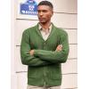 Runcati Mens Shawl Collar Cardigan Sweater Cable Knit Button Down Winter Chunky Sweaters with Pockets(Army Green)