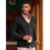 Runcati Mens Shawl Collar Cardigan Sweater Cable Knit Button Down Winter Chunky Sweaters with Pockets(Black)