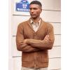 Runcati Mens Shawl Collar Cardigan Sweater Cable Knit Button Down Winter Chunky Sweaters with Pockets(Brown)
