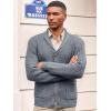 Runcati Mens Shawl Collar Cardigan Sweater Cable Knit Button Down Winter Chunky Sweaters with Pockets(Gray)
