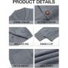 Runcati Mens Shawl Collar Cardigan Sweater Cable Knit Button Down Winter Chunky Sweaters with Pockets(Gray)