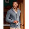 Runcati Mens Shawl Collar Cardigan Sweater Cable Knit Button Down Winter Chunky Sweaters with Pockets(Gray)